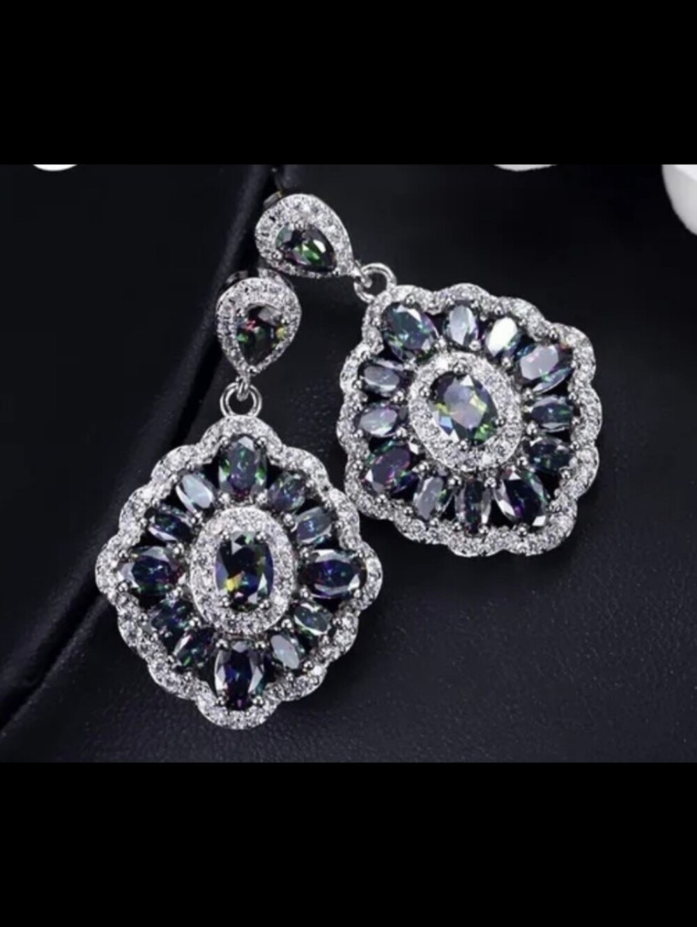 Elegant Silver and Blue Gemstone Earrings